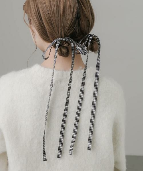 SMELLY / スメリー ヘアアクセサリー | ギンガムチェックリボン2セットヘアカフ | 詳細1