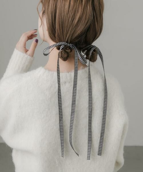 SMELLY / スメリー ヘアアクセサリー | ギンガムチェックリボン2セットヘアカフ | 詳細2