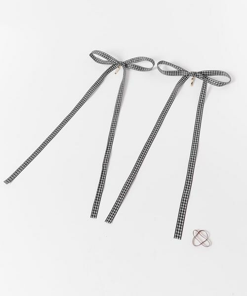 SMELLY / スメリー ヘアアクセサリー | ギンガムチェックリボン2セットヘアカフ | 詳細3