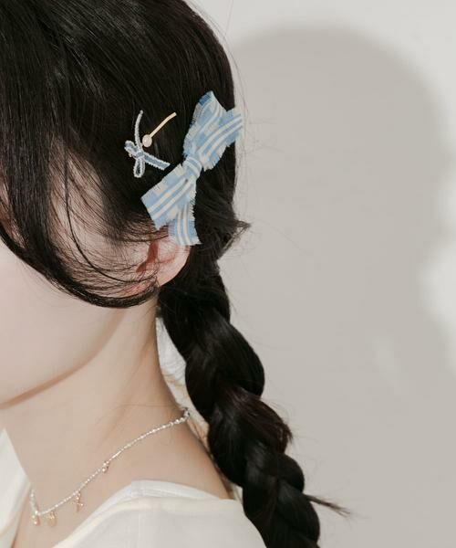 SMELLY / スメリー カチューシャ・カチューム・その他 | チェックリボン2セットピン | 詳細3