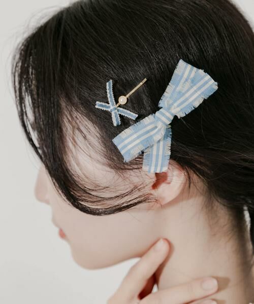 SMELLY / スメリー カチューシャ・カチューム・その他 | チェックリボン2セットピン | 詳細4