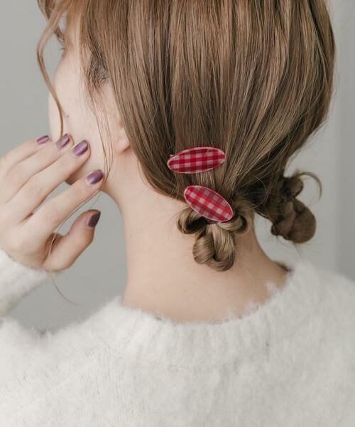 SMELLY / スメリー カチューシャ・カチューム・その他 | ギンガムチェック2セットピン | 詳細2