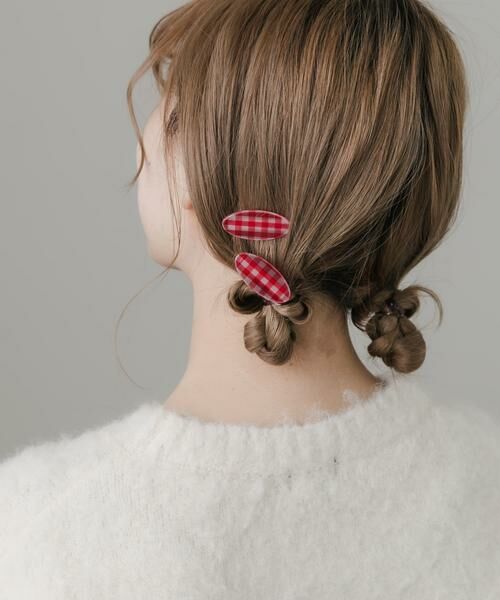SMELLY / スメリー カチューシャ・カチューム・その他 | ギンガムチェック2セットピン | 詳細3