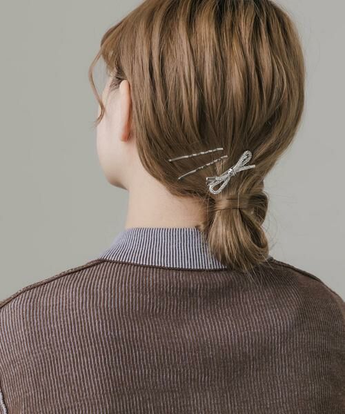 SMELLY / スメリー ヘアアクセサリー | ビジューリボンモチーフ3セットピン | 詳細2