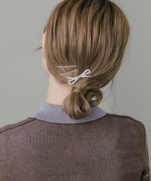 SMELLY / スメリー ヘアアクセサリー | ビジューリボンモチーフ3セットピン | 詳細3