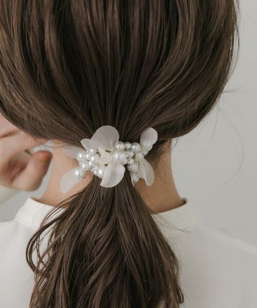 SMELLY / スメリー ヘアゴム・シュシュ | ランダムパールリボンヘアゴム | 詳細5