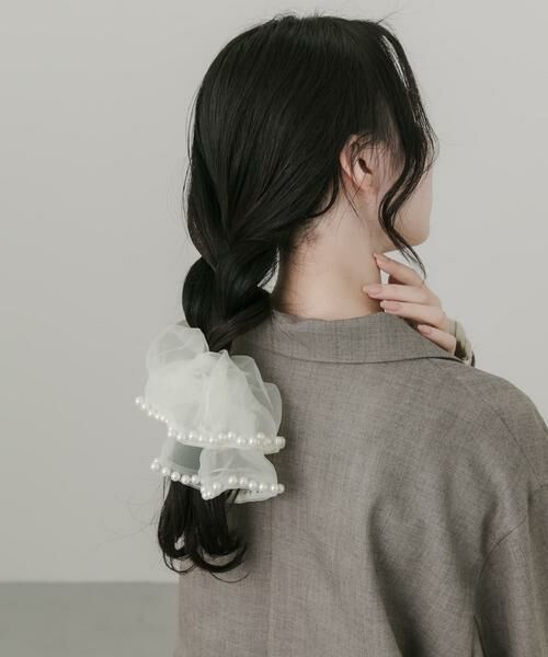 SMELLY / スメリー ヘアゴム・シュシュ | パールシフォンボリュームシュシュ | 詳細1