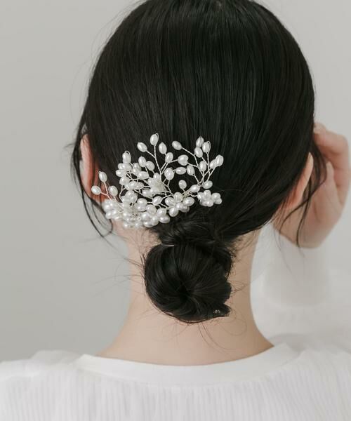 SMELLY / スメリー カチューシャ・カチューム・その他 | 『WEB/一部店舗限定』パールフラワーボリュームドレスコームピン | 詳細1