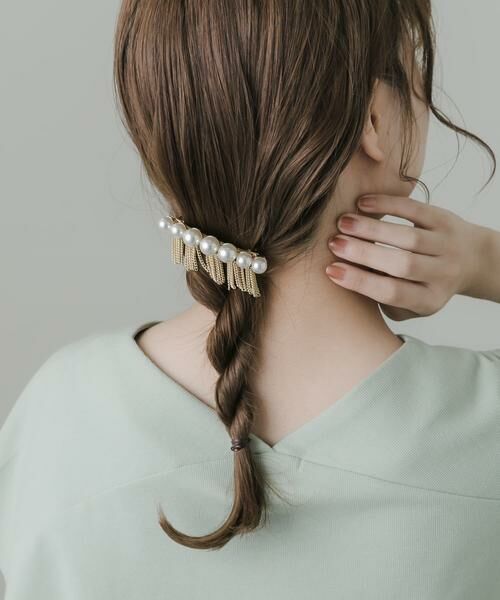 SMELLY / スメリー カチューシャ・カチューム・その他 | パールチェーンバレッタ | 詳細1
