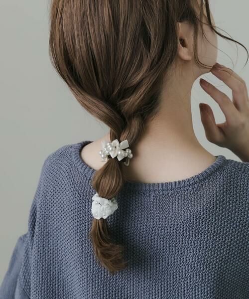 SMELLY / スメリー ヘアゴム・シュシュ | パールリボン2セットヘアゴム | 詳細1