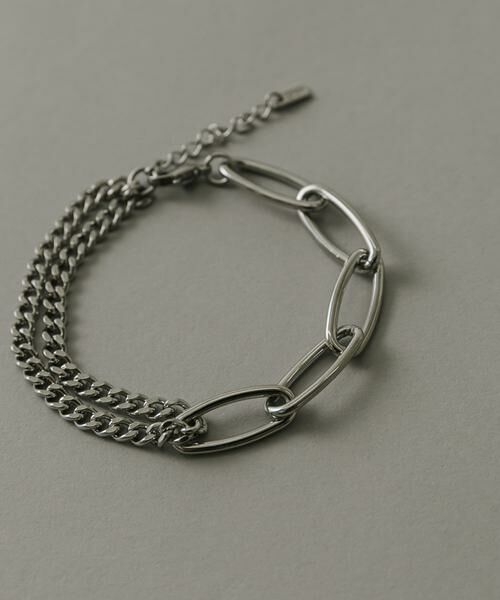 SMELLY / スメリー ブレスレット・バングル | ステンレスオーバルチェーンコンビブレスレット | 詳細1