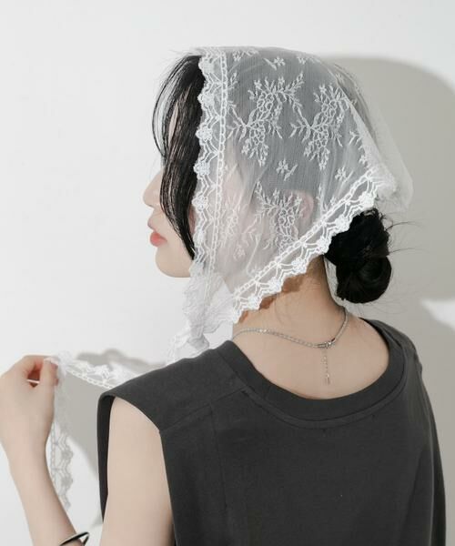 SMELLY / スメリー バンダナ・スカーフ | スカラップレースバブーシュカ | 詳細1