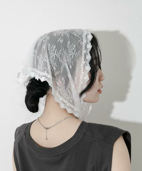 SMELLY / スメリー バンダナ・スカーフ | スカラップレースバブーシュカ | 詳細2