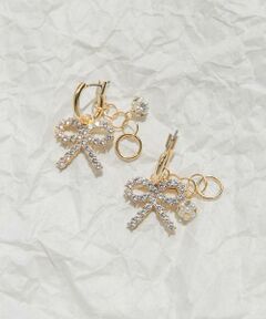 SMELLY / スメリー ピアス・イヤリング | ビジューリボンフープピアス