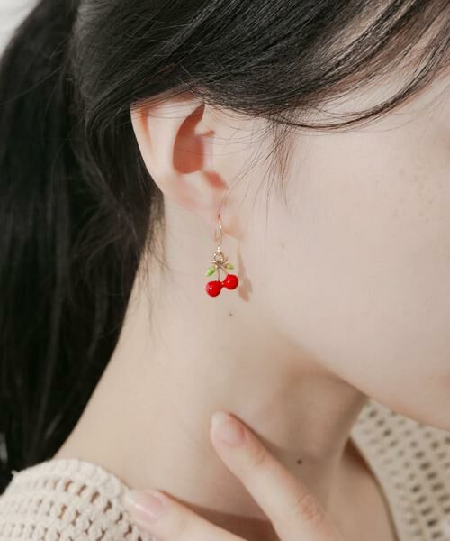 SMELLY / スメリー ピアス・イヤリング | チェリーモチーフフックピアス | 詳細5