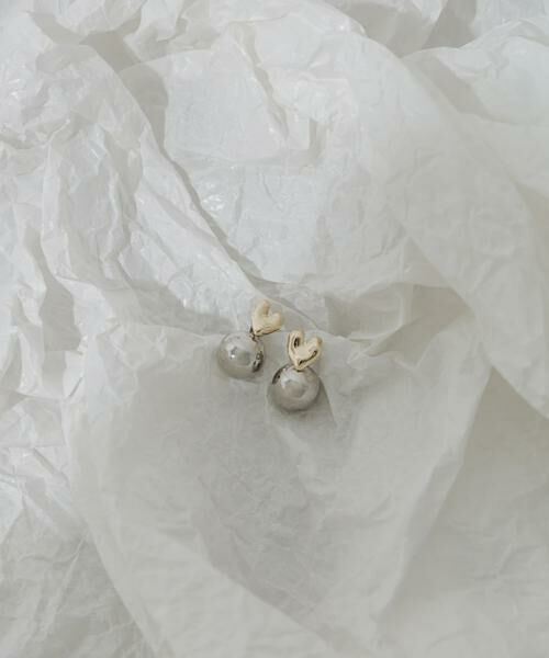 SMELLY / スメリー ピアス・イヤリング | メタルハートコンビピアス | 詳細1