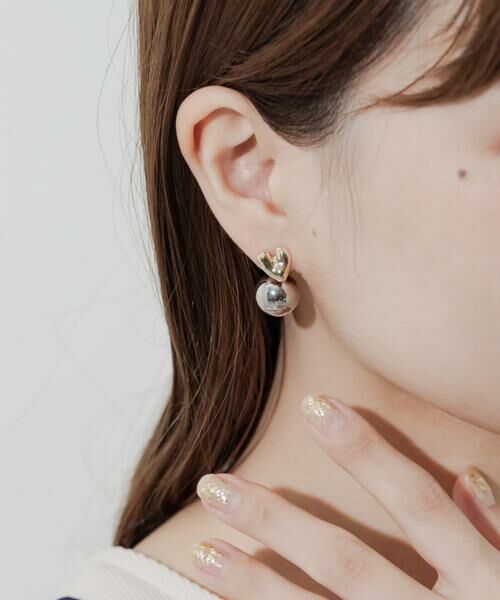 SMELLY / スメリー ピアス・イヤリング | メタルハートコンビピアス | 詳細3