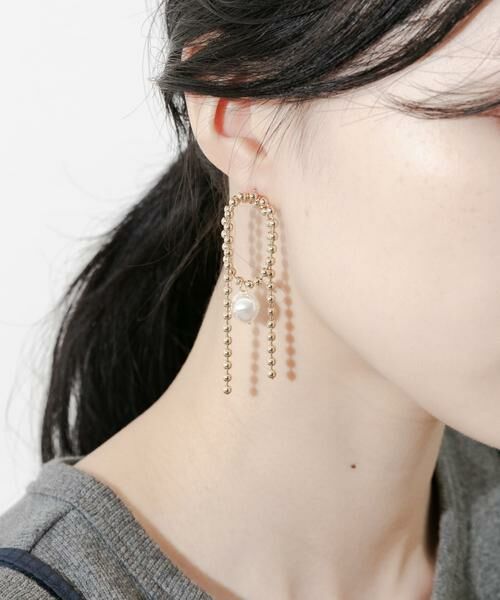 SMELLY / スメリー ピアス・イヤリング | ボールチェーンパールポイントピアス | 詳細2