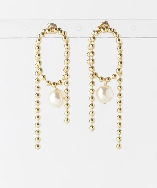 SMELLY / スメリー ピアス・イヤリング | ボールチェーンパールポイントピアス | 詳細3