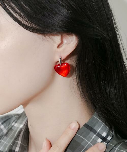 SMELLY / スメリー ピアス・イヤリング | クリアハートピアス | 詳細1