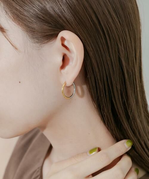 SMELLY / スメリー ピアス・イヤリング | ステンレスコンビメッキフープピアス | 詳細1