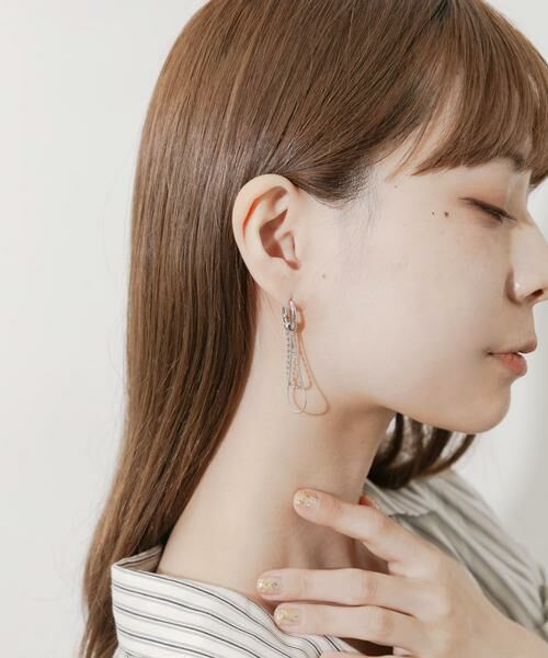 SMELLY / スメリー ピアス・イヤリング | メタルチェーン2WAYフープピアス | 詳細3