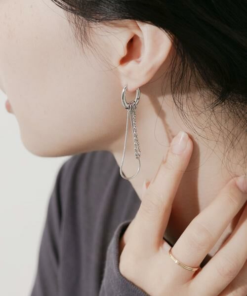 SMELLY / スメリー ピアス・イヤリング | メタルチェーン2WAYフープピアス | 詳細4