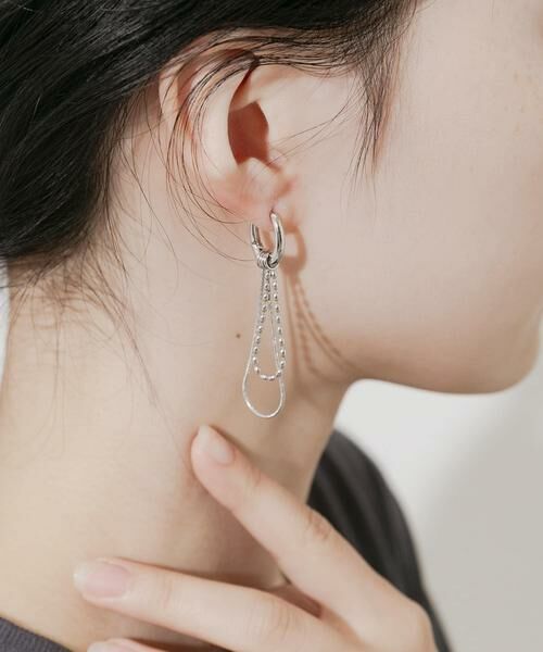 SMELLY / スメリー ピアス・イヤリング | メタルチェーン2WAYフープピアス | 詳細5