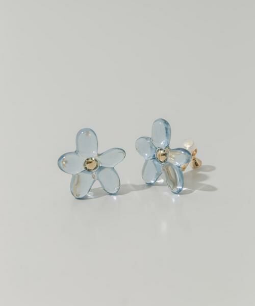 SMELLY / スメリー ピアス・イヤリング | カラークリアフラワーイヤリング（ライトブルー）