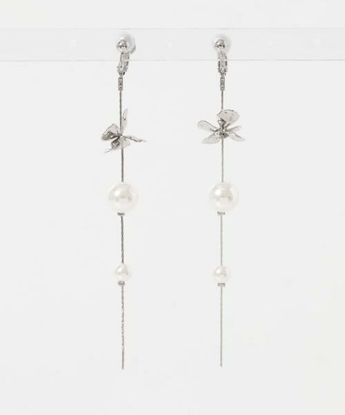 SMELLY / スメリー ピアス・イヤリング | メタルフラワーパールロングイヤリング | 詳細4
