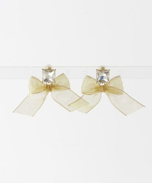 SMELLY / スメリー ピアス・イヤリング | スクエアビジューリボンイヤリング | 詳細2