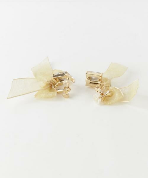 SMELLY / スメリー ピアス・イヤリング | スクエアビジューリボンイヤリング | 詳細3