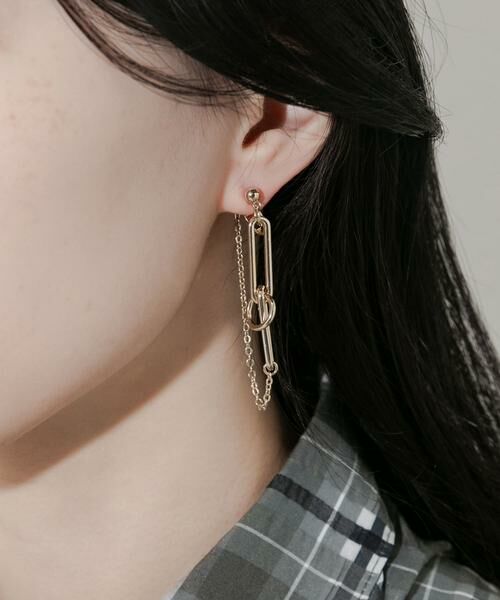 SMELLY / スメリー ピアス・イヤリング | メタルオーバルチェーンコンビイヤリング | 詳細2