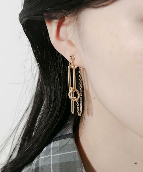 SMELLY / スメリー ピアス・イヤリング | メタルオーバルチェーンコンビイヤリング | 詳細3