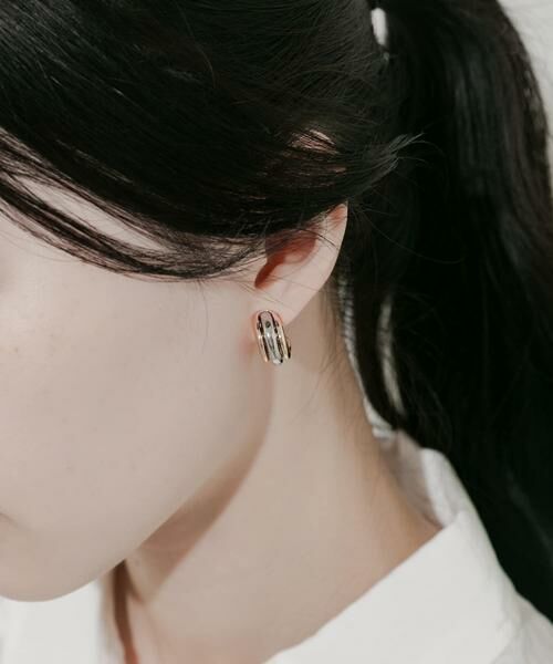 SMELLY / スメリー ピアス・イヤリング | コンビメタルフープイヤリング | 詳細2