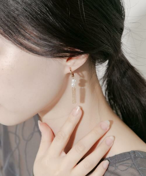 SMELLY / スメリー ピアス・イヤリング | パールシャワーチェーンイヤリング | 詳細2