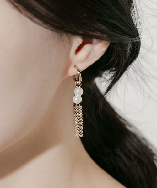 SMELLY / スメリー ピアス・イヤリング | パールシャワーチェーンイヤリング | 詳細4