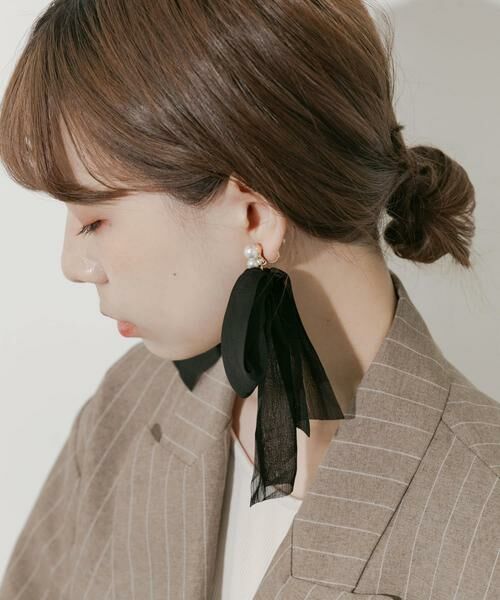 SMELLY / スメリー ピアス・イヤリング | シアーボリュームリボンイヤリング | 詳細2