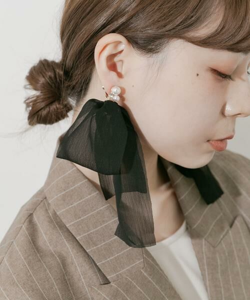 SMELLY / スメリー ピアス・イヤリング | シアーボリュームリボンイヤリング | 詳細3
