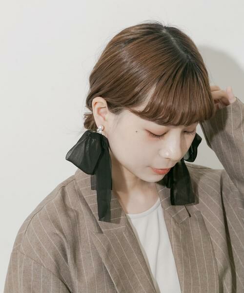 SMELLY / スメリー ピアス・イヤリング | シアーボリュームリボンイヤリング | 詳細5
