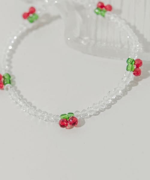 SMELLY / スメリー ブレスレット・バングル | チェリーモチーフクリアビーズブレスレット | 詳細1