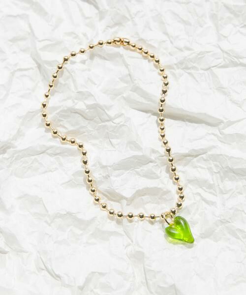 SMELLY / スメリー ネックレス・ペンダント・チョーカー | クリアハートボールチェーンネックレス | 詳細1
