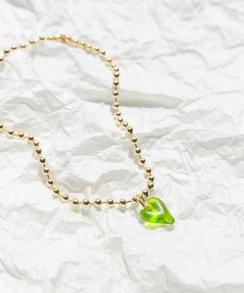 SMELLY / スメリー ネックレス・ペンダント・チョーカー | クリアハートボールチェーンネックレス | 詳細2