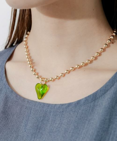 SMELLY / スメリー ネックレス・ペンダント・チョーカー | クリアハートボールチェーンネックレス | 詳細4