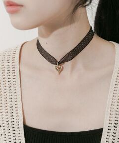 SMELLY / スメリー ネックレス・ペンダント・チョーカー | ハートトップドットシアーチョーカー