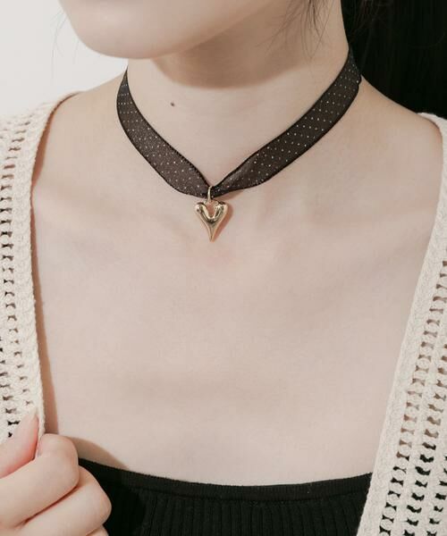 SMELLY / スメリー ネックレス・ペンダント・チョーカー | ハートトップドットシアーチョーカー | 詳細1