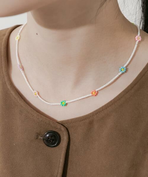 SMELLY / スメリー ネックレス・ペンダント・チョーカー | ステンレスフラワーモチーフビーズネックレス | 詳細2