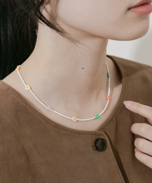 SMELLY / スメリー ネックレス・ペンダント・チョーカー | ステンレスフラワーモチーフビーズネックレス | 詳細3