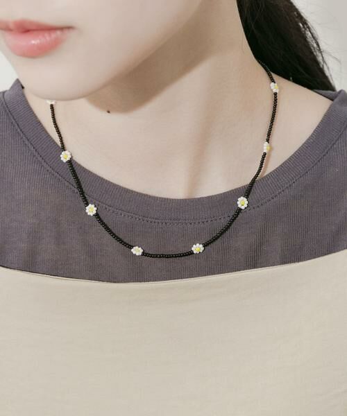SMELLY / スメリー ネックレス・ペンダント・チョーカー | ステンレスフラワーモチーフビーズネックレス | 詳細7