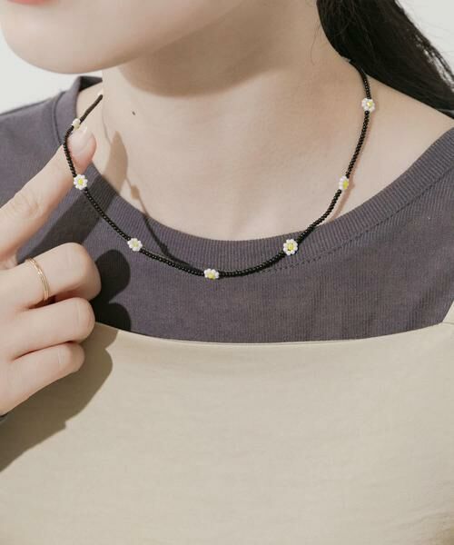 SMELLY / スメリー ネックレス・ペンダント・チョーカー | ステンレスフラワーモチーフビーズネックレス | 詳細8